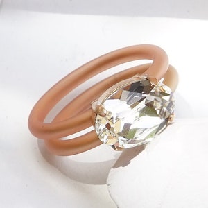 Anillo de boda de silicona, banda de silicona, banda de goma, anillo ancho, anillos de compromiso, anillos de silicona para mujer, anillo de cristal transparente para mujer