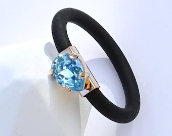 Silicone Rings For Women, Silicone Rings With Stone, Black Silicone Ring, Rubber Wedding Ring, Emerald Cut Rings, Silicone Engagement Ring