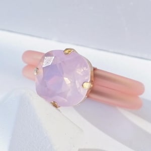 Silikonringe Frauen, milchig rosa Ring, Silikon Ringband, Gummiband, breite Ring, Verlobungsringe, Stein, rosa Kristall Ring für Frauen