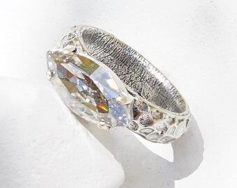 Silver Ring For Women, Silver Ring For Her, Stone Rings, Bold, Stone Rings, Engagement Ring, Girlfriend Ring, Cocktail Ring, Stone Band Ring