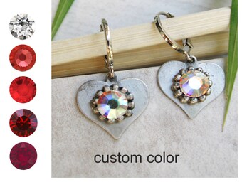Huggie Hoop Earrings For Women, Charm Heart Earrings, Delicate Bridesmaid Earrings, Charm Earrings, Huggie Hoop Earrings With Charm