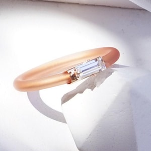 Clear Crystal Ring, Silicone Rings Women, Engagement, Rubber Ring Band, Unique Ring, Emerald Cut, Thin Silicone Ring, Women Cocktail Ring