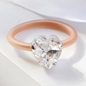 Anillo de silicona para mujer, anillos de silicona, anillo de goma, anillo fino de silicona para mujer, anillos de cristal transparente, anillos de compromiso de silicona