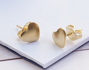 Tiny Heart Earrings, Minimal Earrings, Heart Earrings, Stud Pairs Set, Minimalist Earrings, Heart Stud For Women, Gold Tiny Post