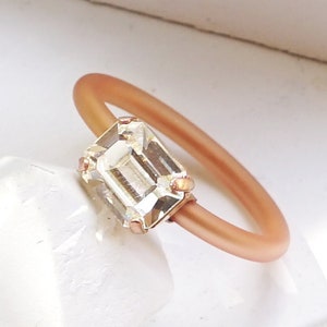 Silicone Ring Women, Rubber Ring Band, Engagement Ring, Wide Ring, Wedding Ring, Emerald Cut Rings, Silicon Rings, Cocktail Ring For Women