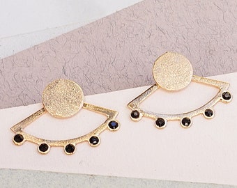 Gold Modern Earrings, Gold Dangle Earrings, Minimalist Earrings Gold, Modernist Women Earring, Rose Gold Earrings, Gold Earrings For Women