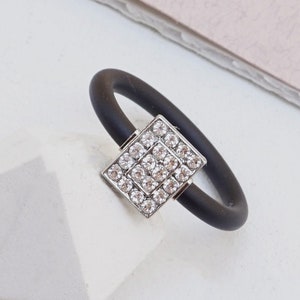 Clear  Ring, Silicone Ring Women, Rubber Ring, Tiny Stones Ring, Emerald Cut Rings, Silicon Rings, Cocktail Ring For Women