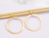 Hoop Drop Earrings, Gold hoop Earrings, Gold Dangle Earrings, Circle Earrings, Modernist, Gold Hoops Earrings Gypsy Hoops Earrings For Women