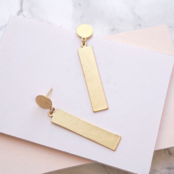 Gold Bar Earrings, Bar Earrings For Women, Gold Modern Earrings, Geometric Earrings For Women, Bar Drop Earrings, Gold Earrings For Women