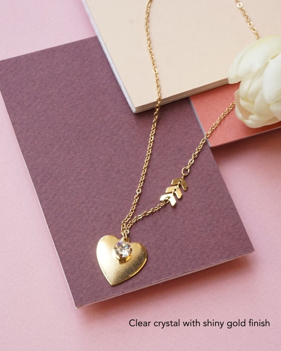 Ciondolo a forma di cuore in oro, ciondolo a forma di