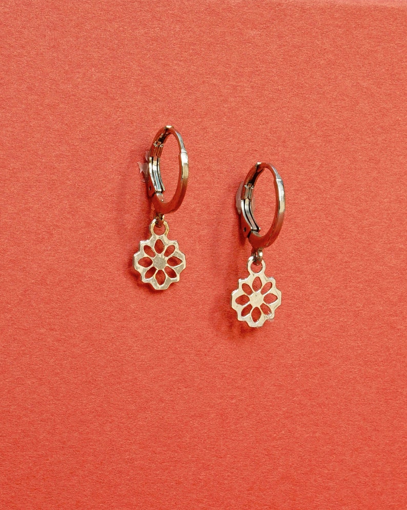 Huggie Hoop Earrings Huggie Earrings With Charm Charm Etsy