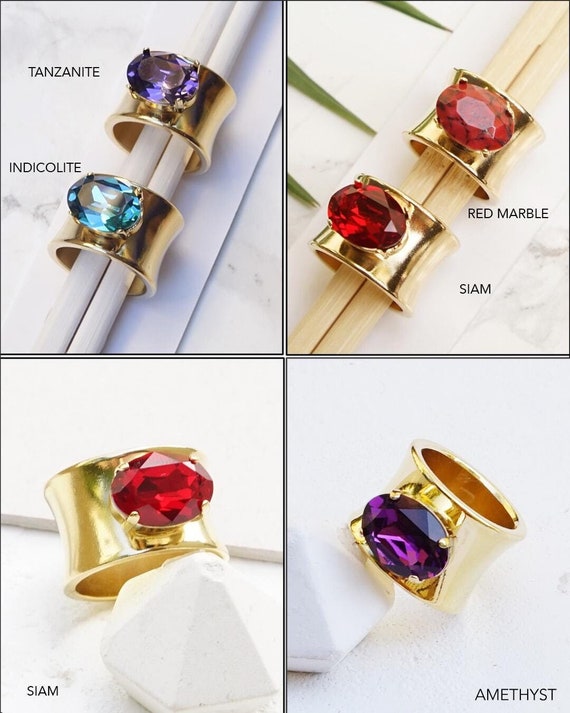 Konplott Kristallring Straight To Las Vegas - Moderner Ring Braun/lila Für Damen