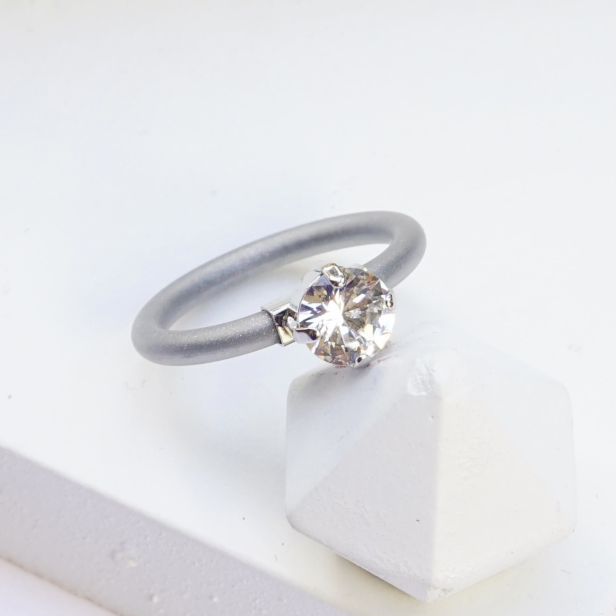 Silicone Rings Women, Clear Silicones Ring, Rubber Ring, Thin Ring, Engagement Ring, Emerald Cut Ring, Silicone Rings, Cocktail Rings Women