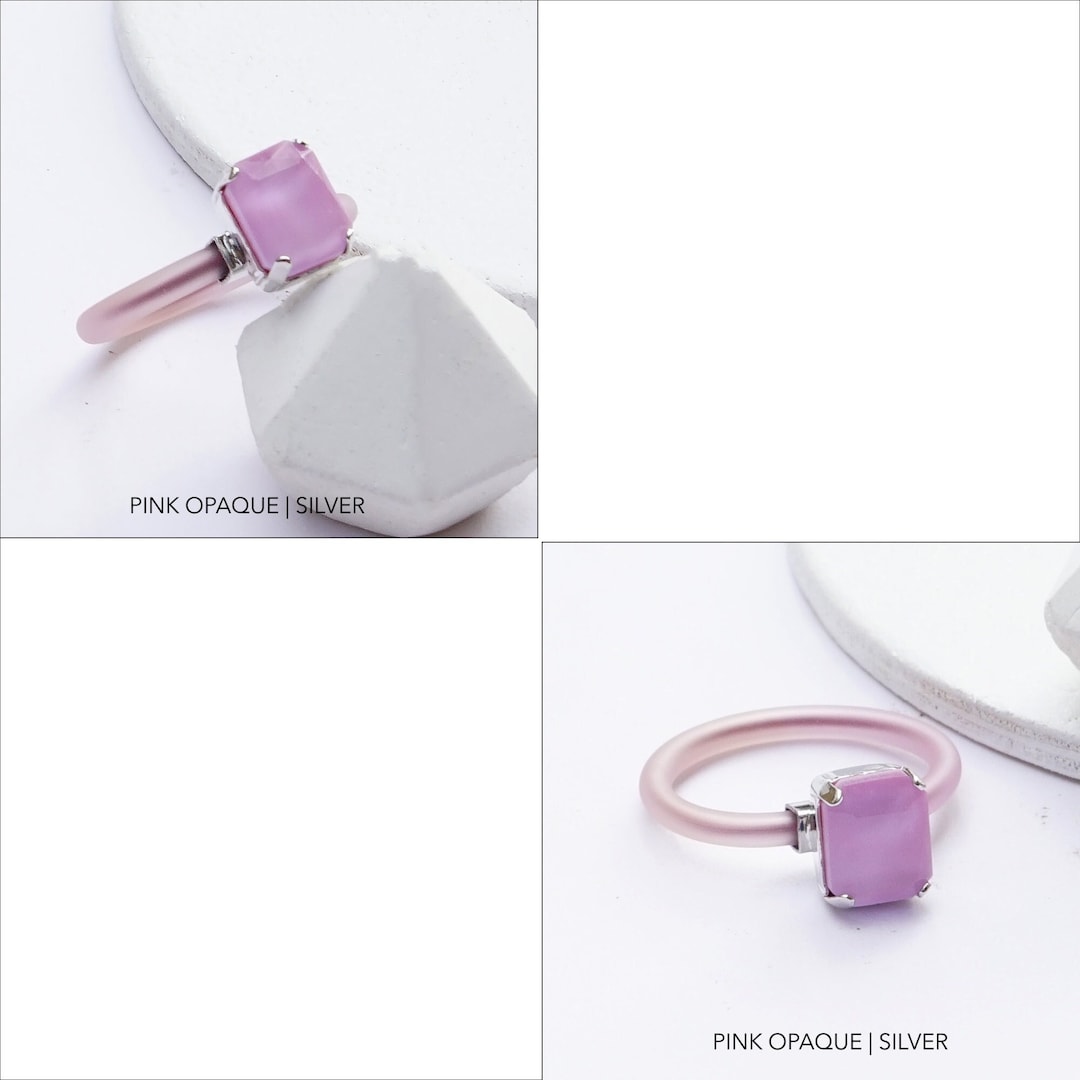 Silicone Ring, Stone, Rubber Ring, Fancy Silicone Ring, Pink, Silicone