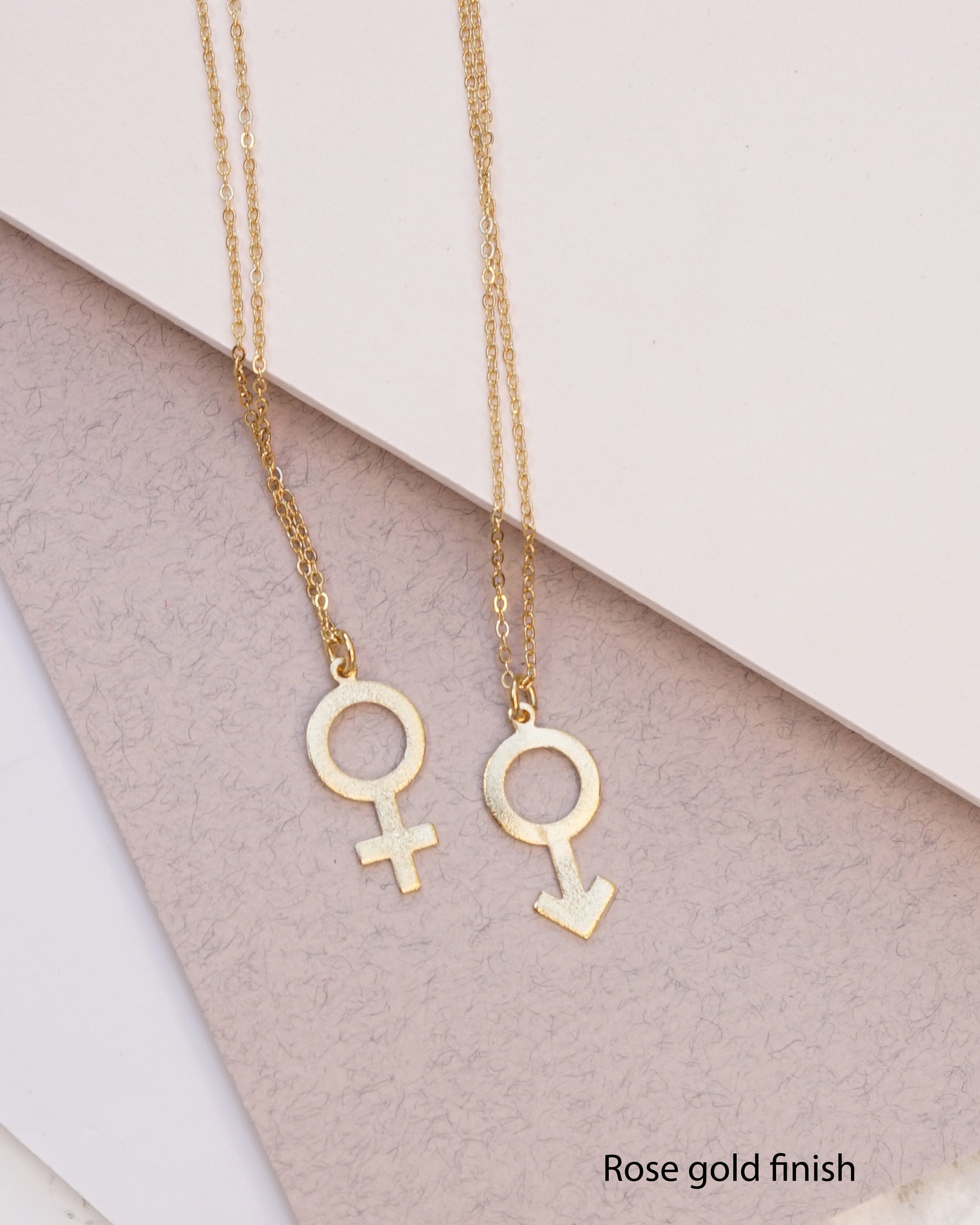 Couples Necklace Set Mars Venus Symbol Necklace Man Woman - Etsy Israel