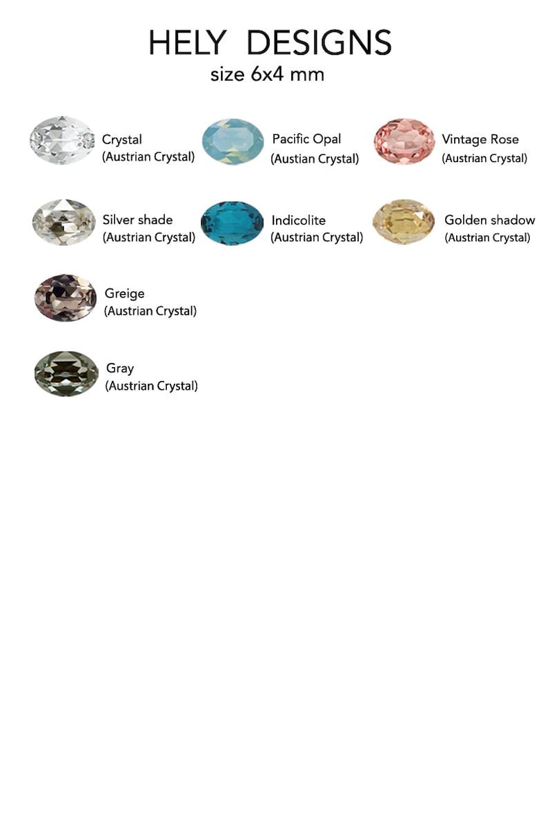 Austrian Crystal Color Chart.pdf Oval Stone Ring, Silicone Ring Women, Rubber, With Stone, Silver ...