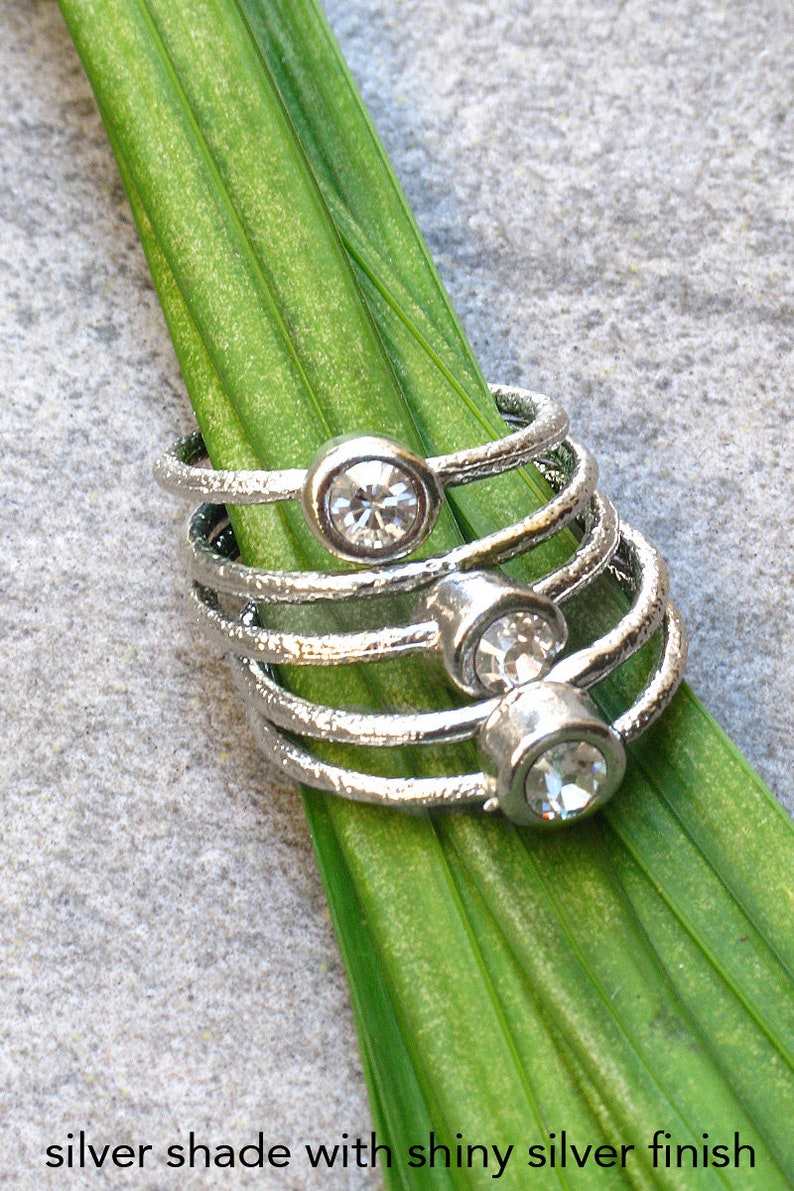 Stacking Ring Set Swarovski Crystal Ring Stackable Rings Etsy