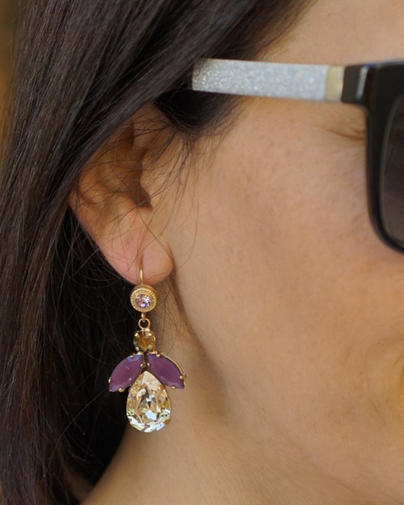 Etsy purple earrings deals