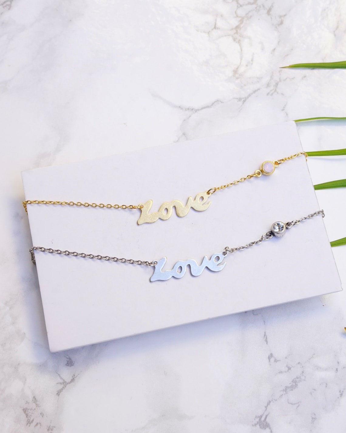 Love Writing Necklace Script Love Necklace Silver Layers Etsy