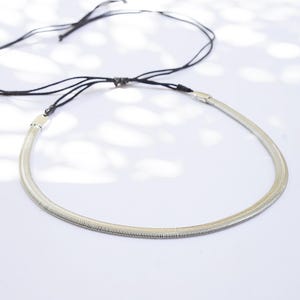 Silver Flat Necklace, Snake Choker Chain, Silver Herringbone Chain Necklace, Snake Chain Necklace For Women, Easy To Wear Necklace