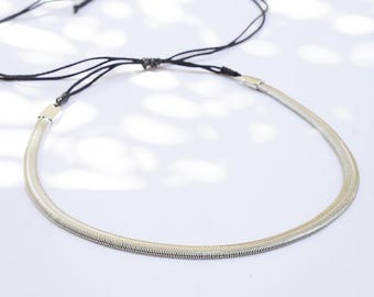 Silver Flat Necklace, Snake Choker Chain, Silver Herringbone Chain Necklace, Snake Chain Necklace For Women, Easy To Wear Necklace