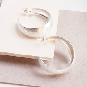 Aros gruesos, pendientes gruesos, aros gruesos de plata, aros gruesos de plata, aros anchos de plata, aros grandes de círculo, aros de plata