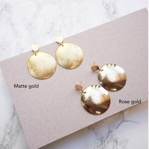 Dangle Gold Earrings, Gold Disc Earrings, African Earrings, Circle Earrings, Statement Earrings, Large Geometric, Modern, Big Circle Earring image 4