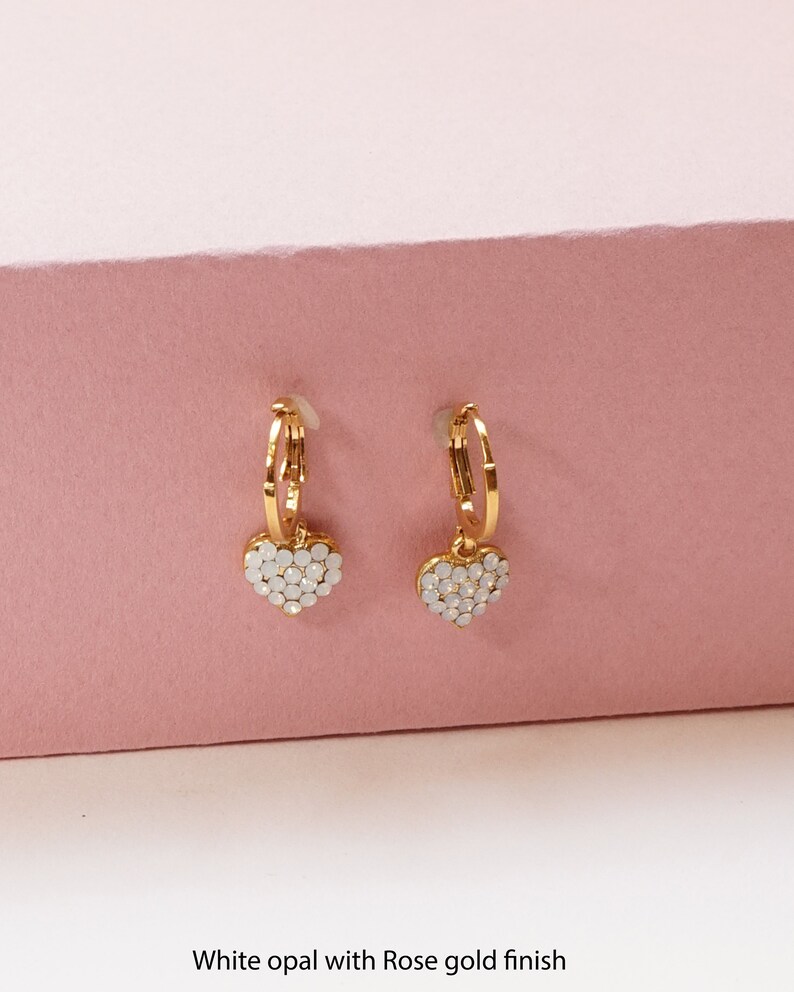 Heart Charm Earring Huggie Hoops Earrings Small Earring Etsy UK