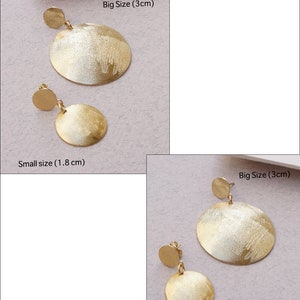 Dangle Gold Earrings, Gold Disc Earrings, African Earrings, Circle Earrings, Statement Earrings, Large Geometric, Modern, Big Circle Earring image 7