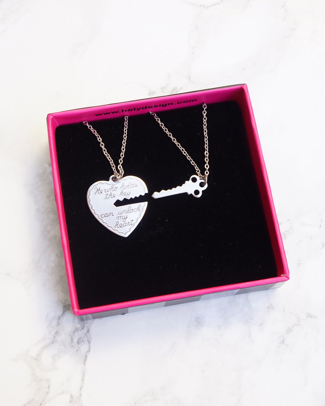 Couple necklace His And Hers Jewelry Boyfriend Girlfriend Etsy