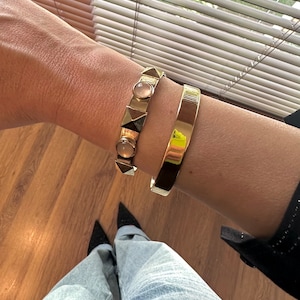 Gold Chunky Bracelets, Gold Cuff Bracelet, Gold Bracelet For Women, Plated Gold Cuff, Plain Gold Cuff,Open Cuff Jewelry For Women