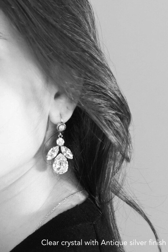 Clear on sale stone earrings