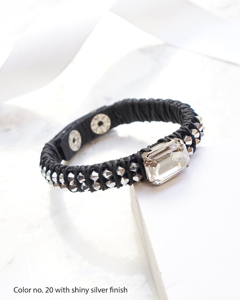 Leather Bracelet For Women Leather Strap Bracelet Gemstone Etsy