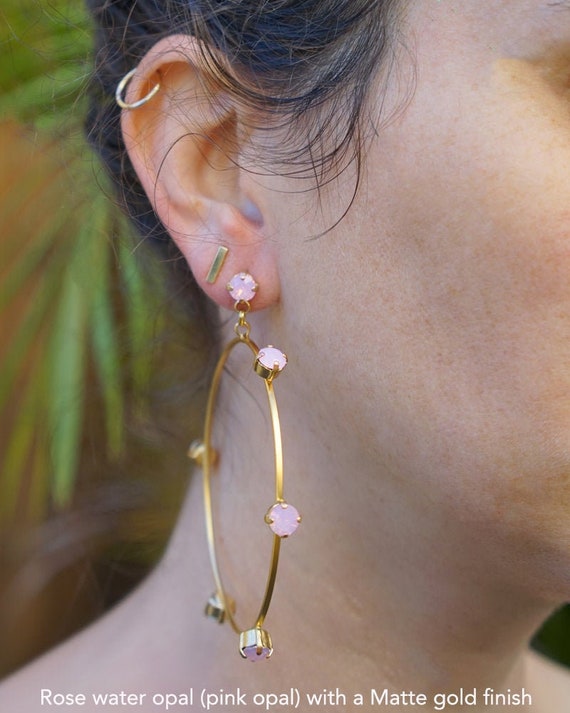 Buy Saraf RS Jewellery Pink Circular Hoop Earrings  Earrings for Women  14721022  Myntra