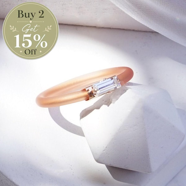 Clear Crystal Ring, Silicone Rings Women, Engagement, Rubber Ring Band, Unique Ring, Emerald Cut, Thin Silicone Ring, Women Cocktail Ring