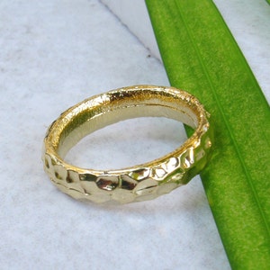 Wedding Band Ring,Gold Rings For Women, Rustic Ring, Hammered Rings, Faceted Ring, Gold Plain Ring, Basic Ring, Stacking Ring Minimal Ring