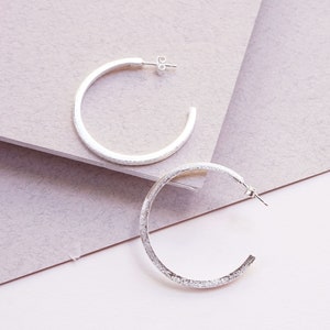 Silver Hoops Earrings, Silver Chunky Hoops Earring, Modern Hoop Earrings, Hoops, Gold Circle Earring, Silver Women Earrings