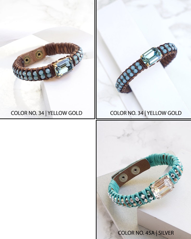 Leather Bracelet for Women Leather Strap Bracelet Stones Etsy