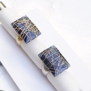 Big Stone Ring, Wire Stone Rings For Women, Wire Wrapped Ring, Blue Cocktail Rings Women, Statement Rings, Unique Ring, Gold Wire Ring