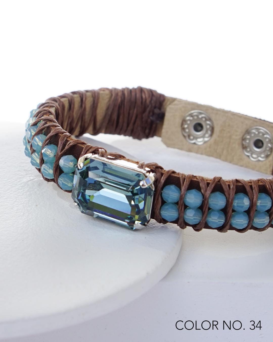 Leather Bracelets for Women, Blue Bracelet, Leather Strap Bracelet