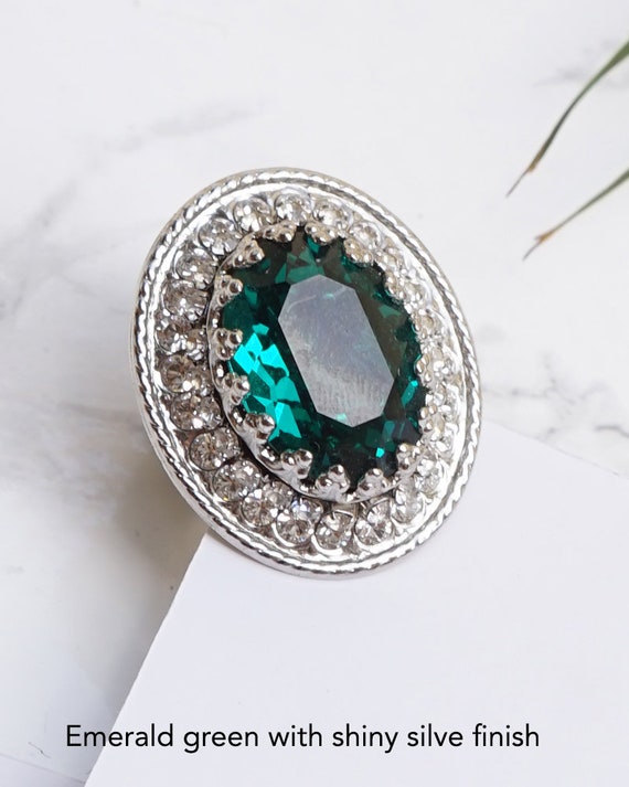 Handmade Men Emerald Stone Ring, Green Stone Ring, Vintage India | Ubuy