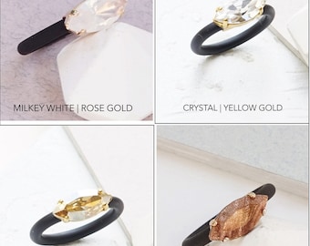 Silicone Ring, Silicone Jewelry Set, Rubber Ring, Wide Ring, Silicone  Engagement Ring, Green Stone Ring, Crystal Earrings, Cocktail Ring