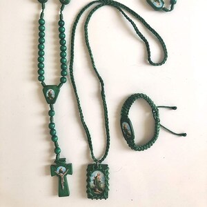 San Judas Tadeo, Rosario de Madera, Escapulario de Hilo y Pulcera