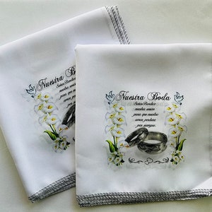 Recuerdos para Nuestra Boda 12 Servilletas de Tela