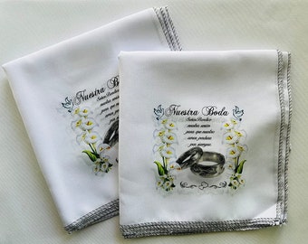 Recuerdos para Nuestra Boda 12 Servilletas de Tela