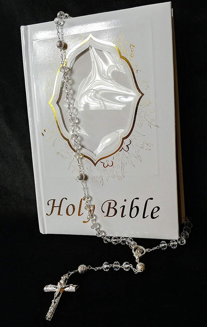 Bible in English for Wedding and Quinceanera White and Gold Etsy