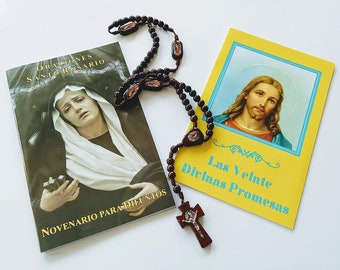Libro de Las Veinte Divinas Promesas y libro de Oraciones de Santo Rosario, Novenario para Difuntos y Rosario de la Virgen de Guadalupe