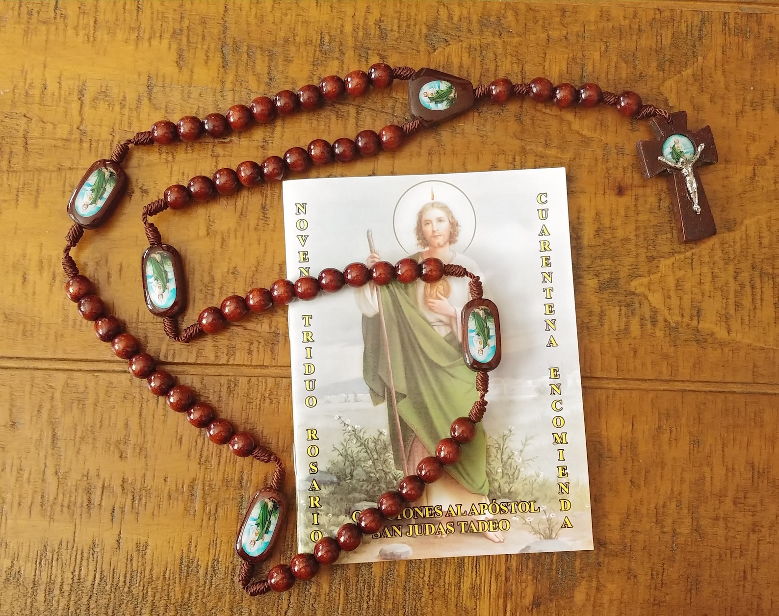 Buy La Novena De San Judas Tadeo Y Rosario De Madera Online in India - Etsy