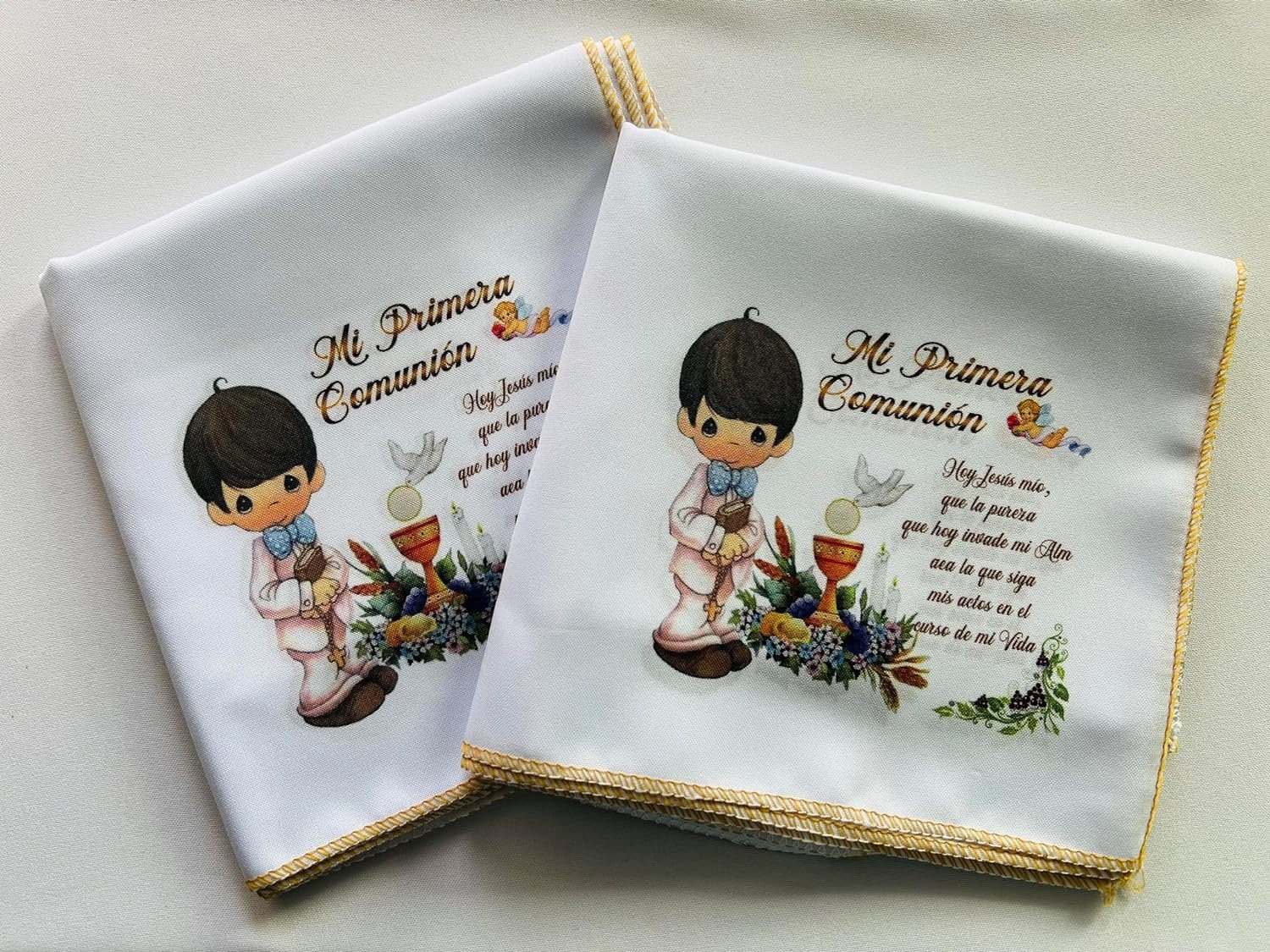 Set de "Mi Primera Comunion" 12 Servilletas de Tela Para Nino