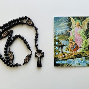 Novena Angel de la Guarda Libro de Rezo y Rosario de Madera Hecho a Mano